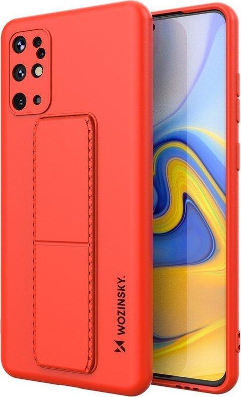 Wozinsky Wozinsky Kickstand Case elastyczne silikonowe etui z podstawką Samsung Galaxy S20+ (S20 Plus) czerwony