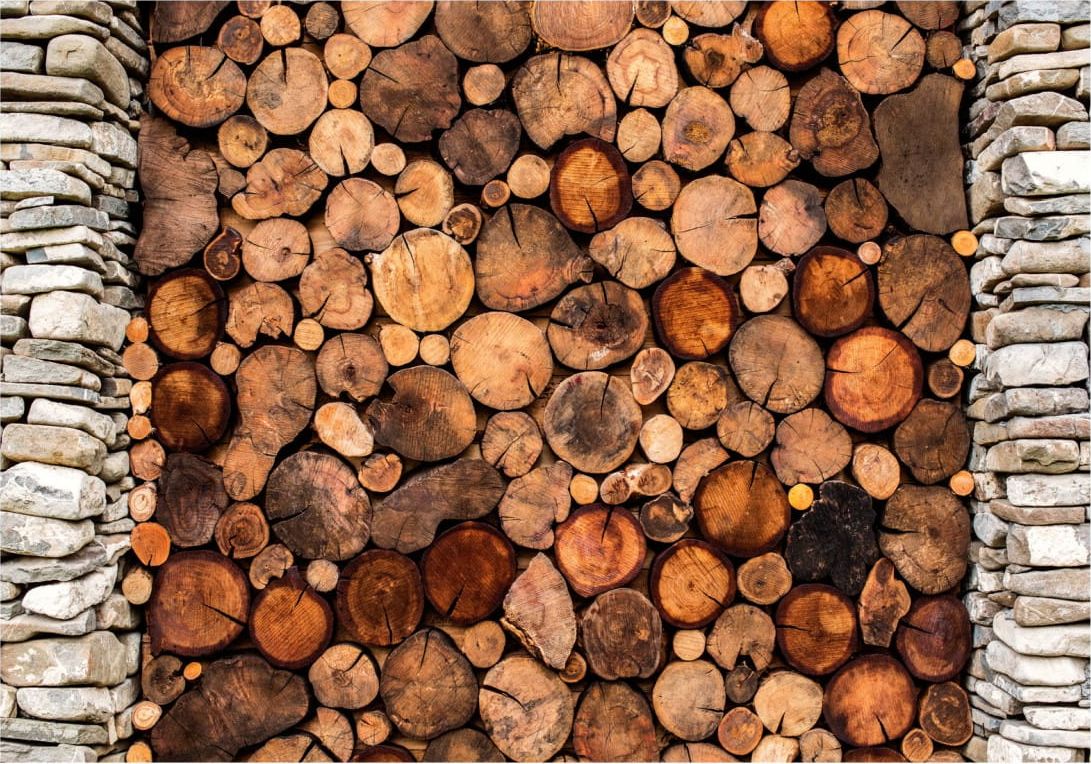 DecoNest Fototapeta - Drewniane wrota - 200X140