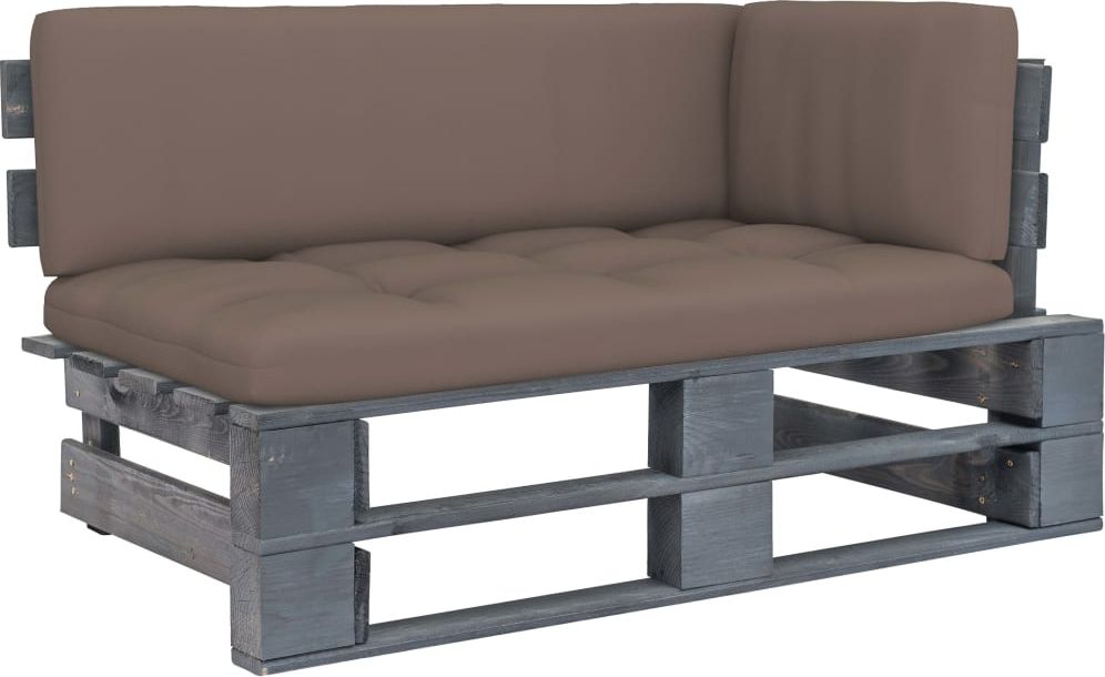 vidaXL Ogrodowa sofa narożna z palet, szara, drewno sosnowe