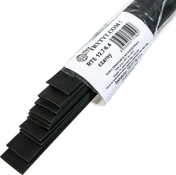 Trytyt 10x Koszulka termokurczliwa RTS 12,7/6,4 czarna