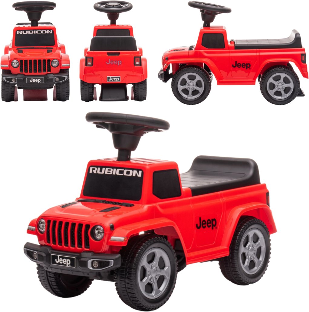 Jeździk odpychacz pchacz z dźwiękiem Jeep auto dla dziecka czerwony