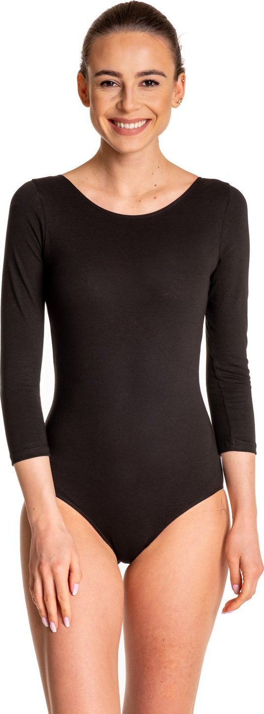 RENNWEAR Body treningowe gimnastyczne z rękawem 3/4 B10034 czarny 140 cm