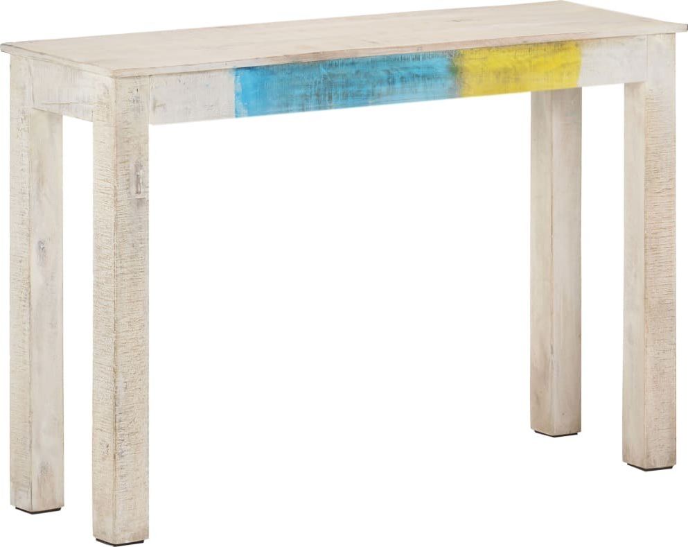 vidaXL Stolik konsolowy, biały, 115x35x77 cm, surowe drewno mango