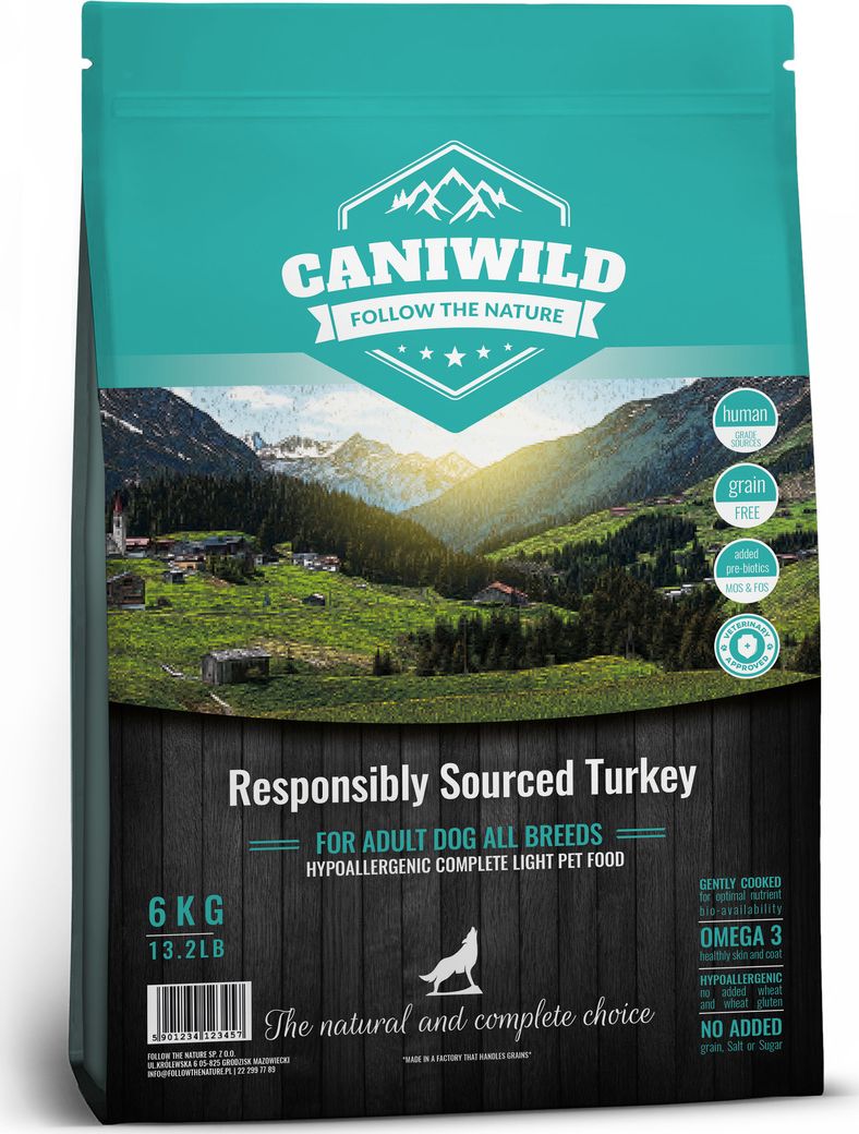 Caniwild Caniwild Grain-Free Light and Senior Turkey 2kg, hipoalergiczna z indykiem