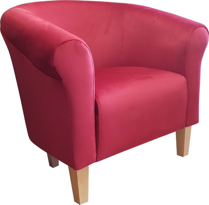 Atos Fotel DRAWA 1 BL VELVET czerwony tapicerowany wypoczynkowy ATOS