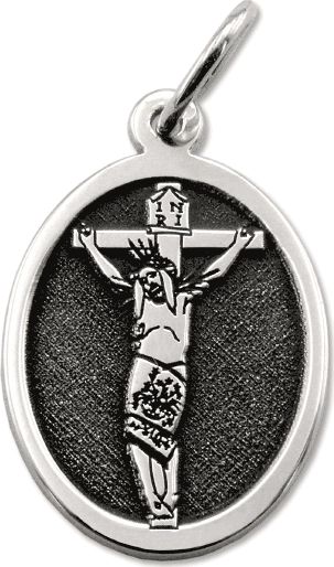WĘC - Twój Jubiler Medalik srebrny z mogilskim wizerunkiem Jezusa Ukrzyżowanego MED-JEZ-UKRZ-01