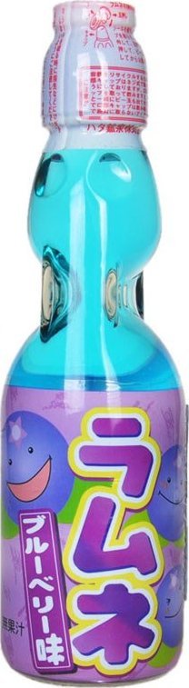 Hatakosen Japońska Kultowa Lemoniada Ramune o Smaku Jagodowym [Opakowanie typu Codd] "Japanese Lemonade Ramune Blueberry" 200ml Hatakosen