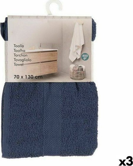 Berilo Ręcznik kąpielowy Niebieski (70 x 0,5 x 130 cm) (3 Sztuk)