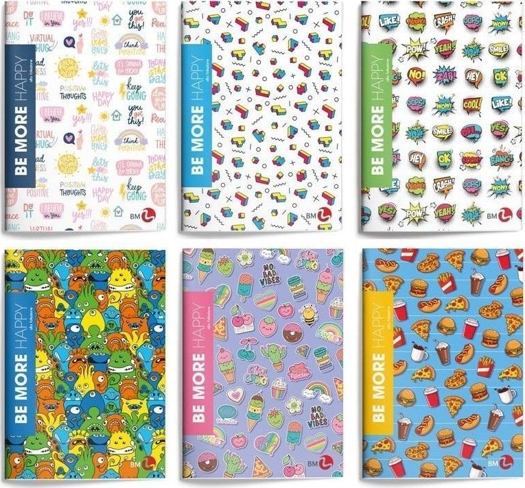 Zeszyt A4/48K linia Be More Happy (10szt)