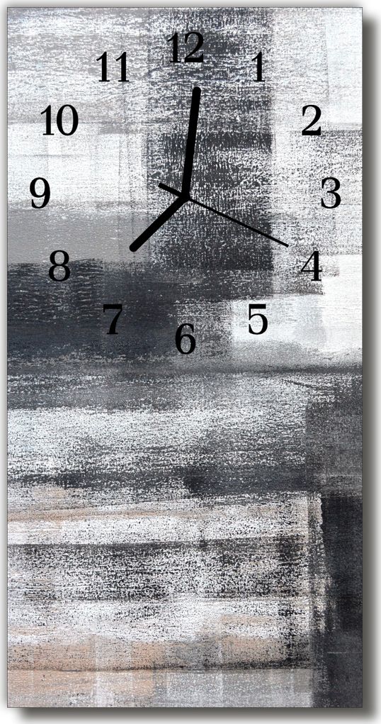 Tulup Zegar szklany pionowy Farba malowidło srebrny 30x60 - 20606482