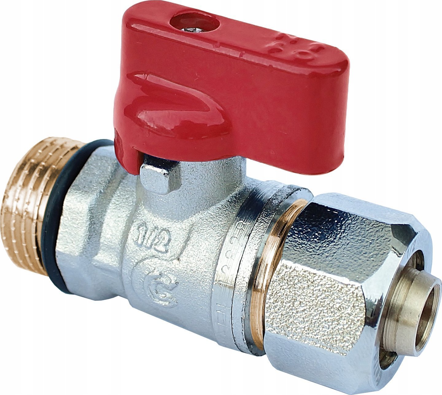 ARKAINSTALACJE Zawór kulowy Calido CA/ZK-MINI1/2X16CZ mini do rur PEX 1/2" x16x2,0 czerwony