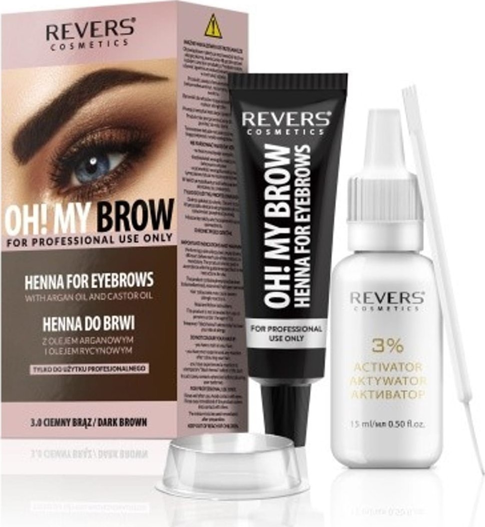 Revers REVERS Oh! My Brow Henna kremowa do brwi - ciemny brąz