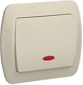 Kontakt-Simon Łącznik pojedynczy Simon Akord z podświetleniem 10AX beżowy (AW1L/12)