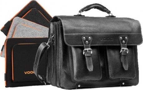 VOOC PROMO SET Torba biznesowaskórzana black TC12+ etui EPD1 na laptop