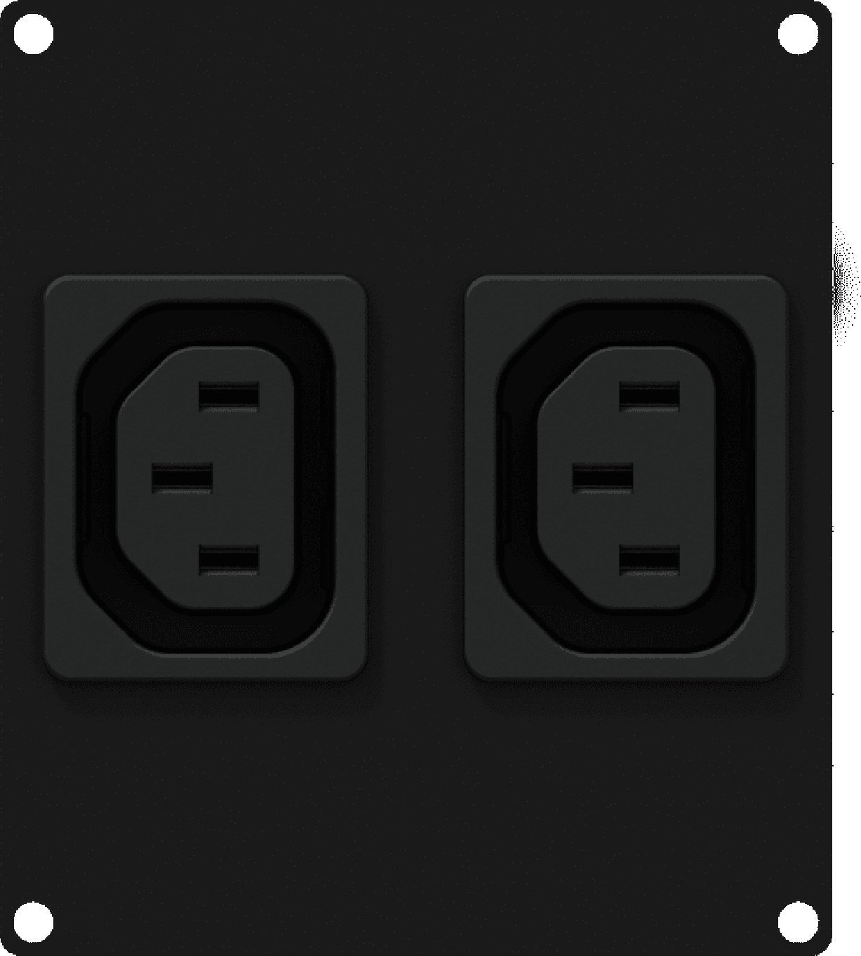 Caymon CAYMON CASY282/B Panel CASY z 2 złączami wyjściowymi zasilania Euro, 2-modułowy, czarny