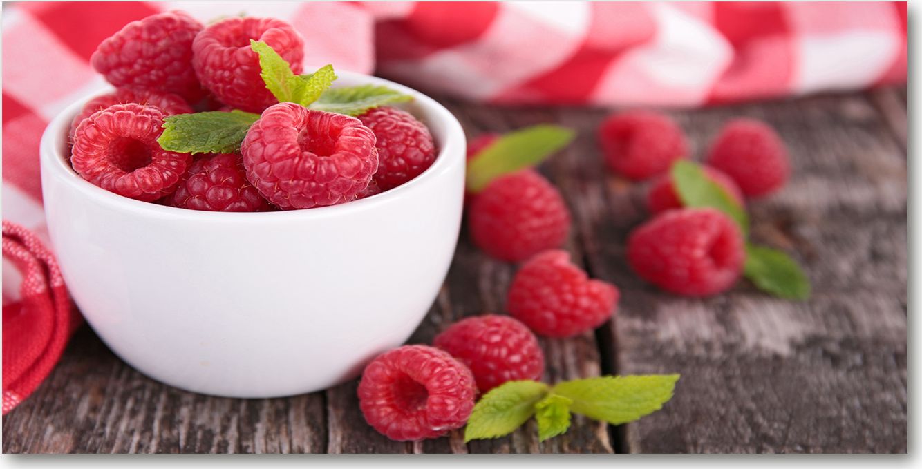 Tulup Obraz Na Płótnie 100x50 Obraz Canvas Maliny w misce