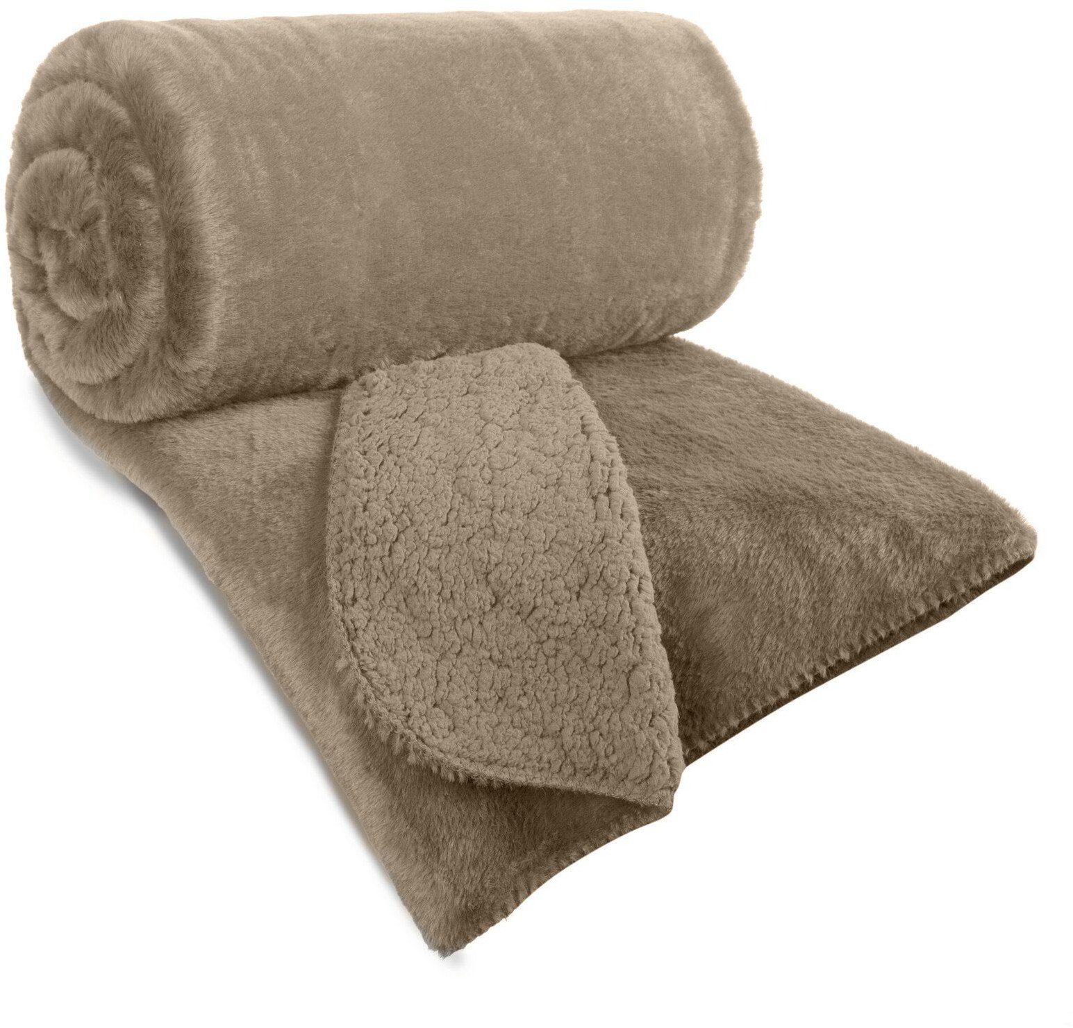 Narzuta futrzana beżowa 220x240 cm Nina elegancka i ciepła futerko