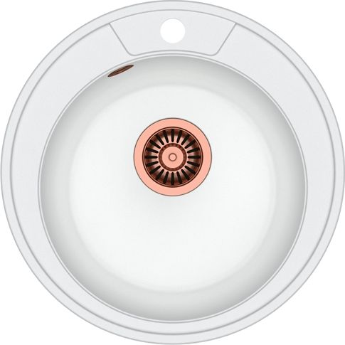 Zlewozmywak Quadron DANNY 210 GraniteQ miedziany / biały metalik