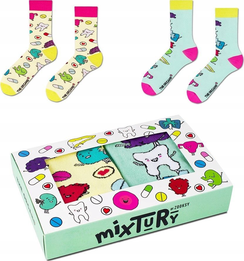 Zooksy ZOOKSY Skarpety damskie 2 pary mixTURY Organsy rozm. 36-40