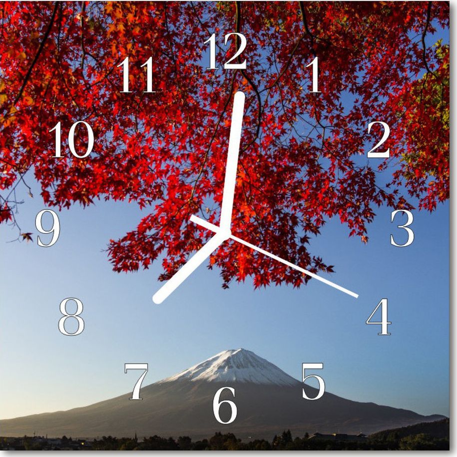 Tulup Zegar szklany ścienny Górskie liście Krajobraz