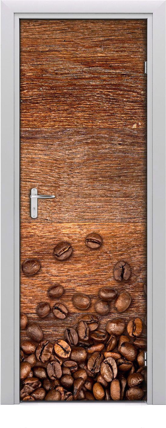 Tulup Fototapeta samoprzylepna na drzwi 75 x 205 cm ziarna kawy