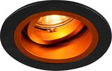 Zumaline Lampa Chuck Dl Round 1x50W GU10 czarny/złoty (92702)