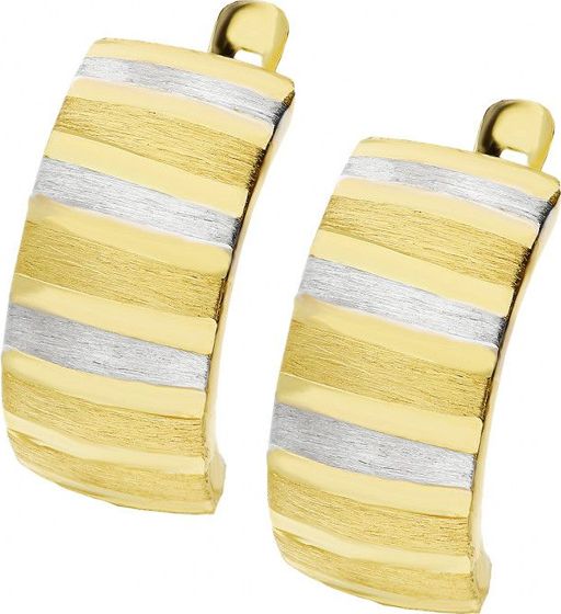 Lovrin Złote kolczyki 375 blaszki żółto-białe 1,8 g