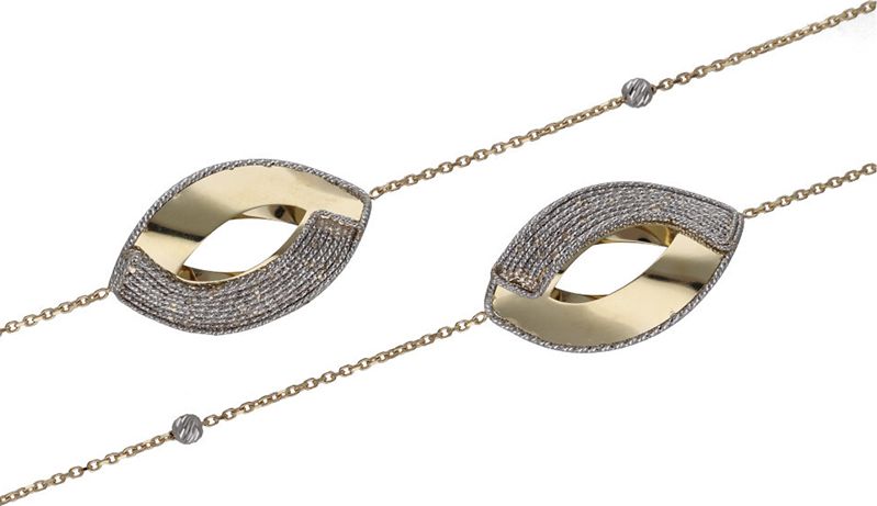 Lovrin Złoty naszyjnik 585 sześć elips 16,89g