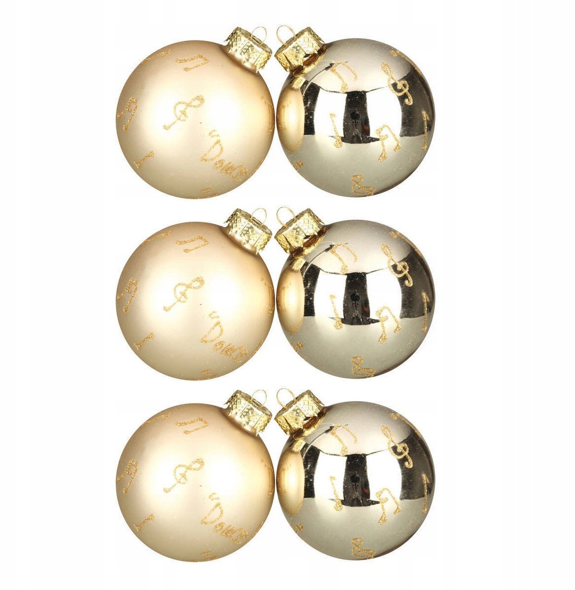 Zestaw bombek w kolorze szampańskim, 6 szt., Ø 7cm