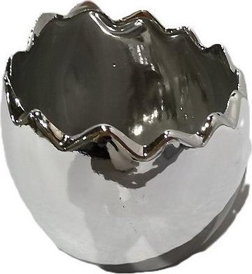 Dekoracja ceramiczna srebrne jajko