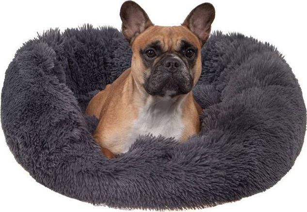 Springos Legowisko dla psa 40cm, pluszowe posłanie dla kota grafitowy UNIWERSALNY