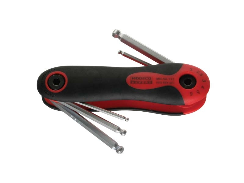 Modeco Zestaw kluczy imbusowych hex wielofunkcyjne 2-6mm z kulką 6szt. (MN-54-132)