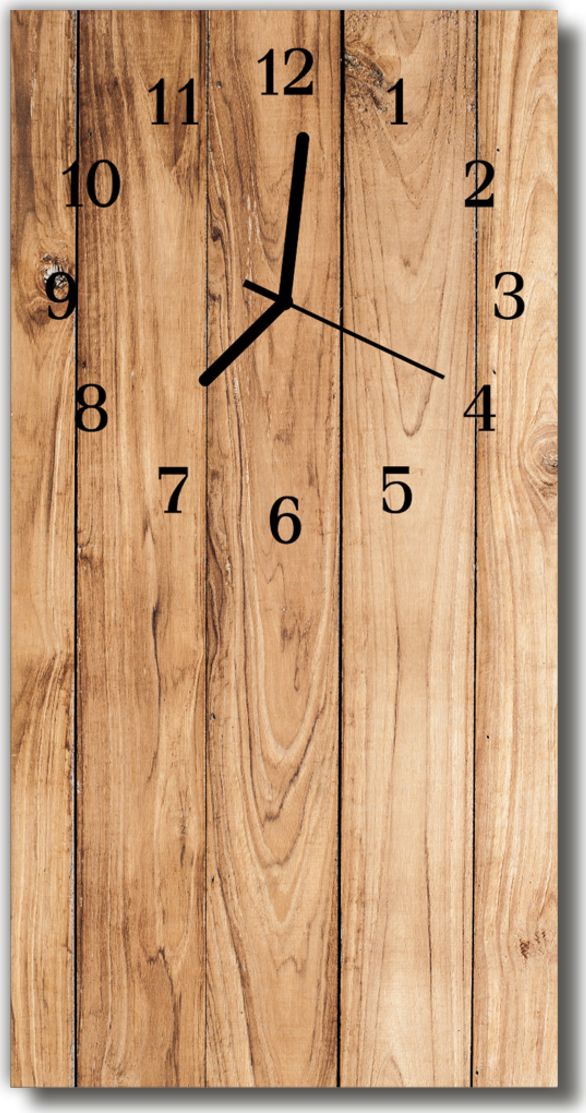 Tulup Zegar Szklany Pionowy Drewno naturalny beżowy