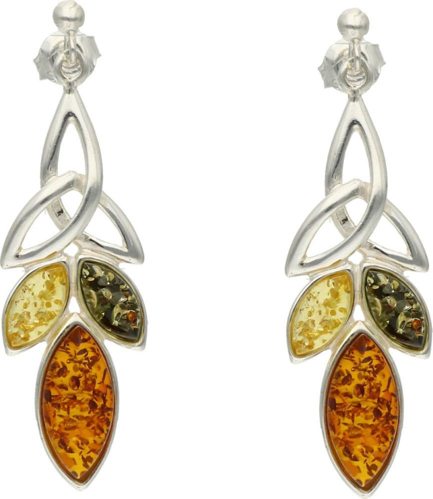 Rosanto Piękne kolczyki z bursztynem na sztyft 925