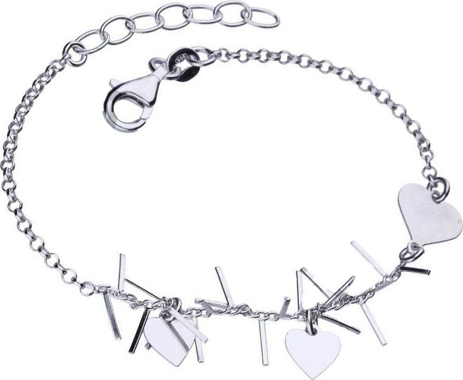 Lovrin Srebrna bransoletka 925 z serduszkami 2,92g