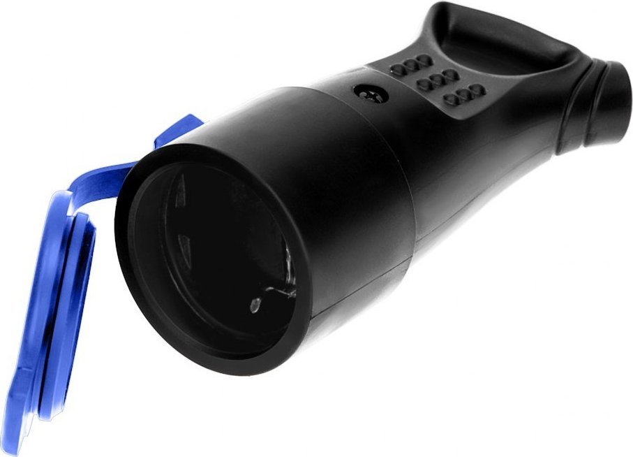 Orno Gniazdo gumowe, hermetyczne 2P+Z, proste, IP44, czarne, wersja Schuko