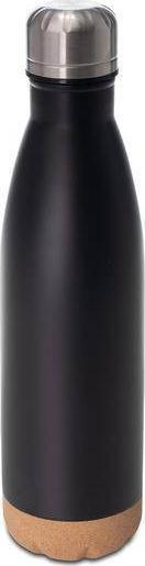 Upominkarnia Butelka próżniowa z korkowym spodem Jowi 500 ml, czarny