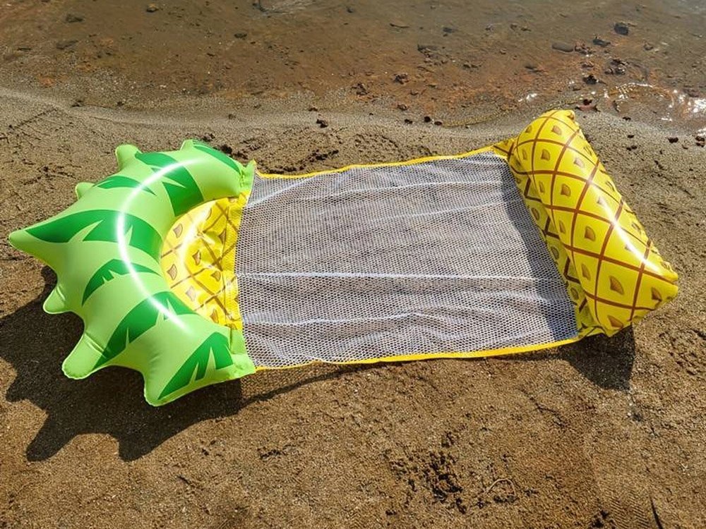 Jokomisiada Dmuchany materac Hamak wodny siatka, model ananas na basen i plażę SP0760