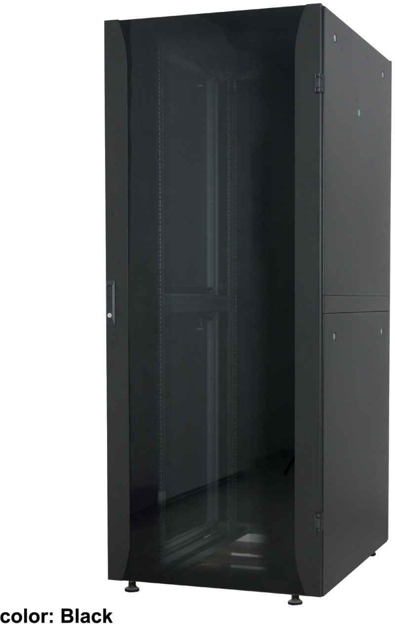 INTELLINET 48,3 cm 19 Zoll Netzwerkschrank Premium Line 42 HE 2033x600x800mm HxBxT Flatpack Traglast 2000kg grau