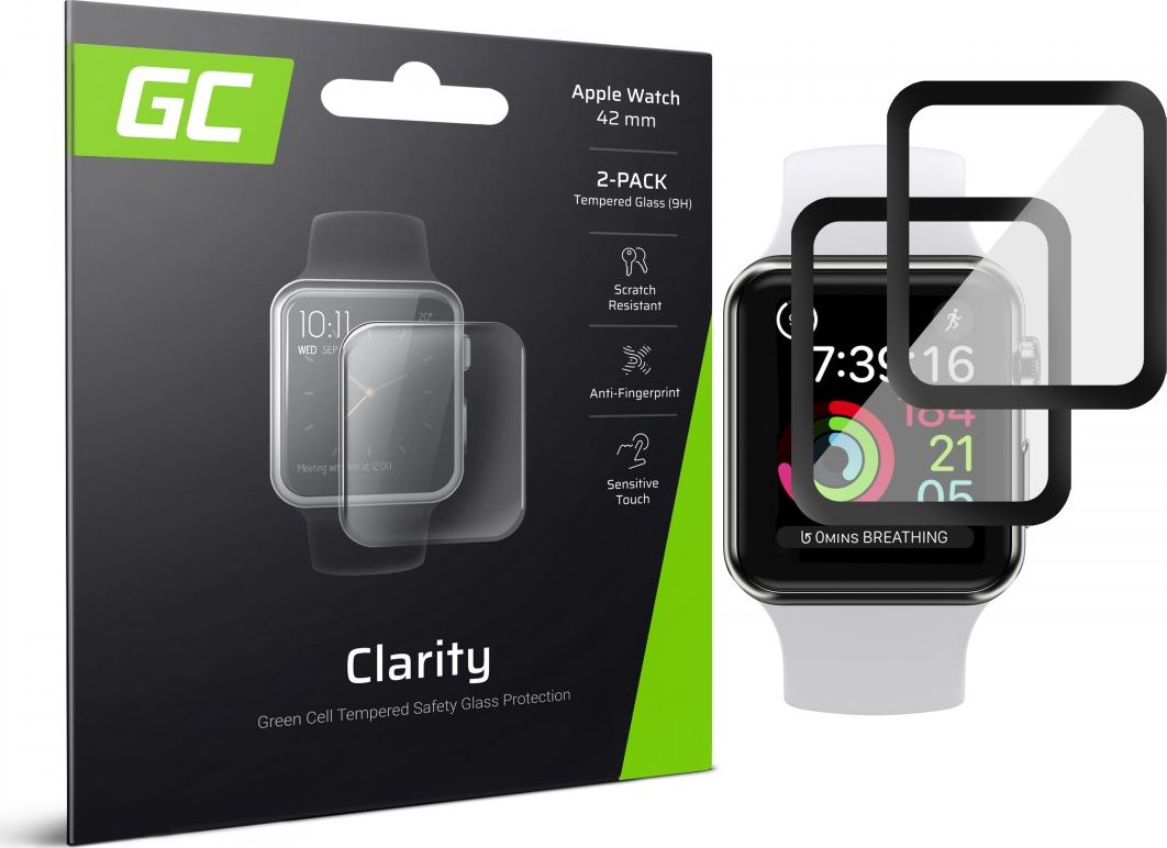 Green Cell 2x Szkło hartowane GC Clarity do Apple Watch 42mm