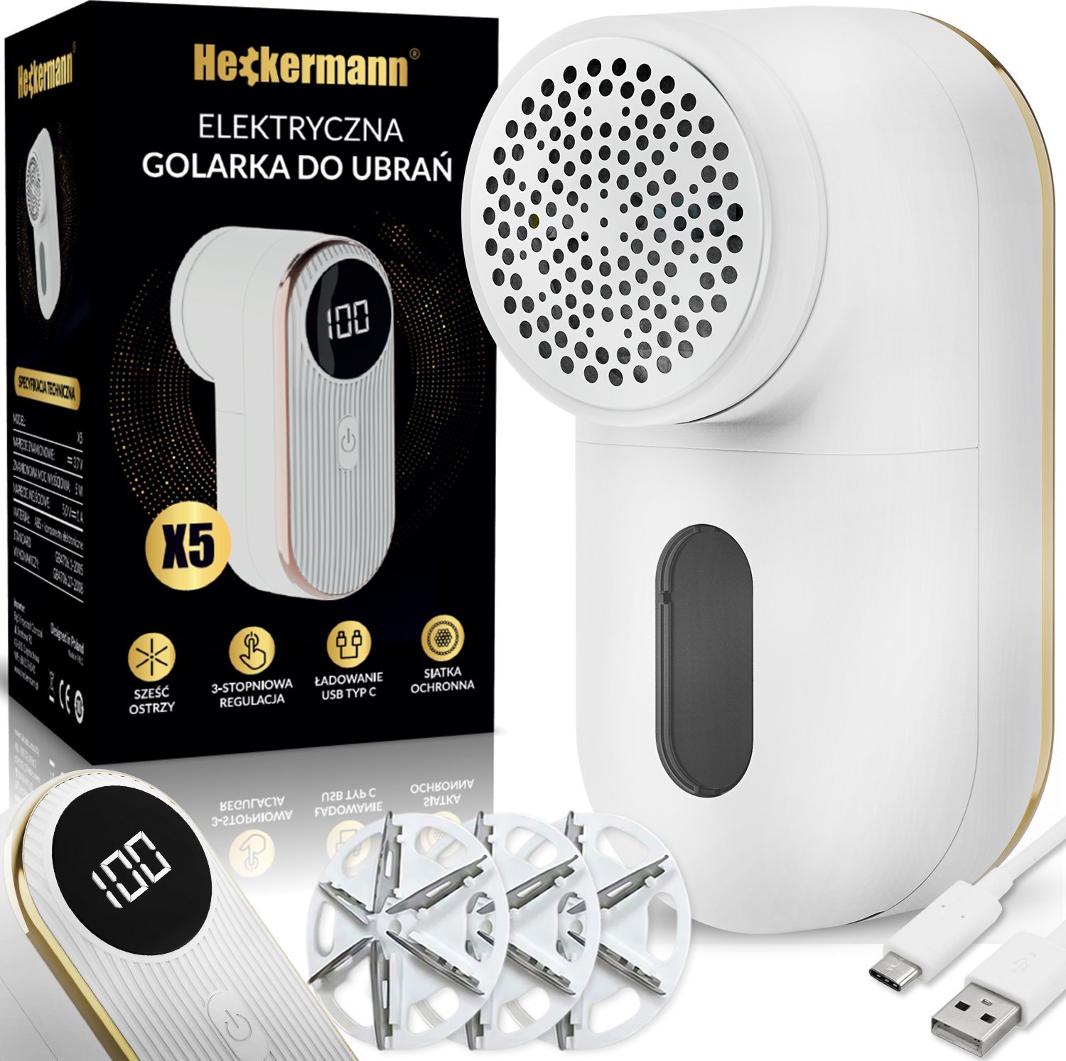 Golarka do ubrań Heckermann X5 Biała