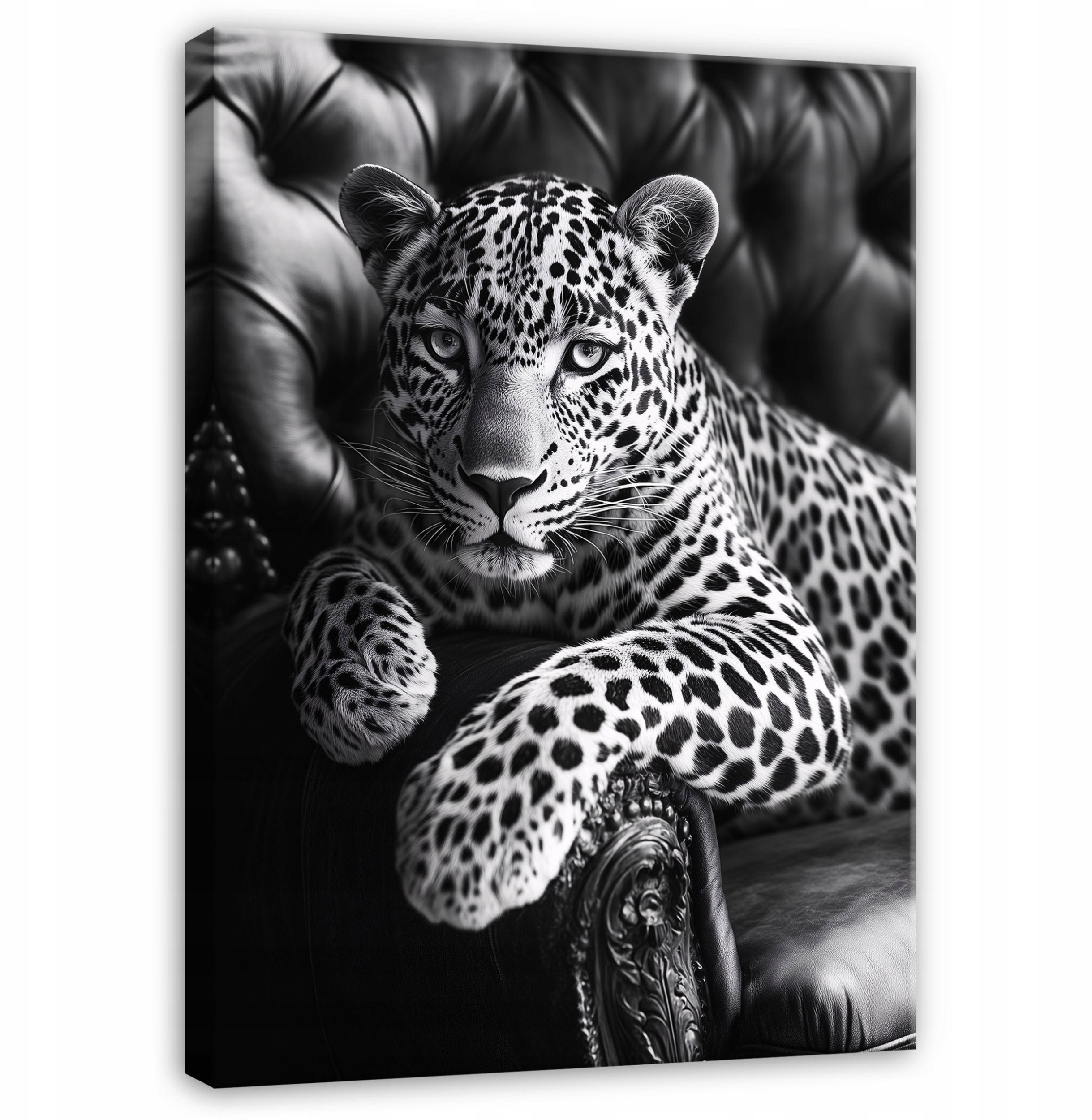 Obraz Jaguar Na Fotelu Zwierzę Do Sypialni Salonu Kuchni Na Płótnie 120X80