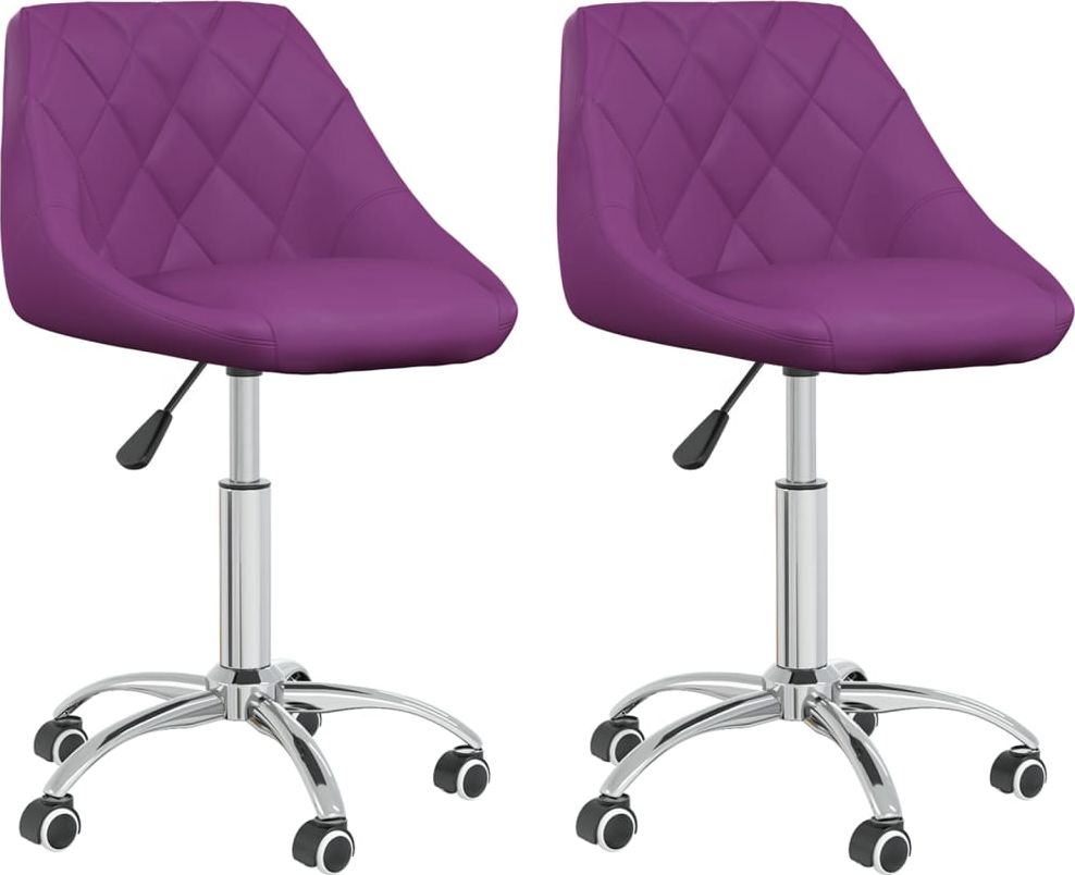 vidaXL Obrotowe krzesła stołowe, 2 szt., fioletowe, sztuczna skóra