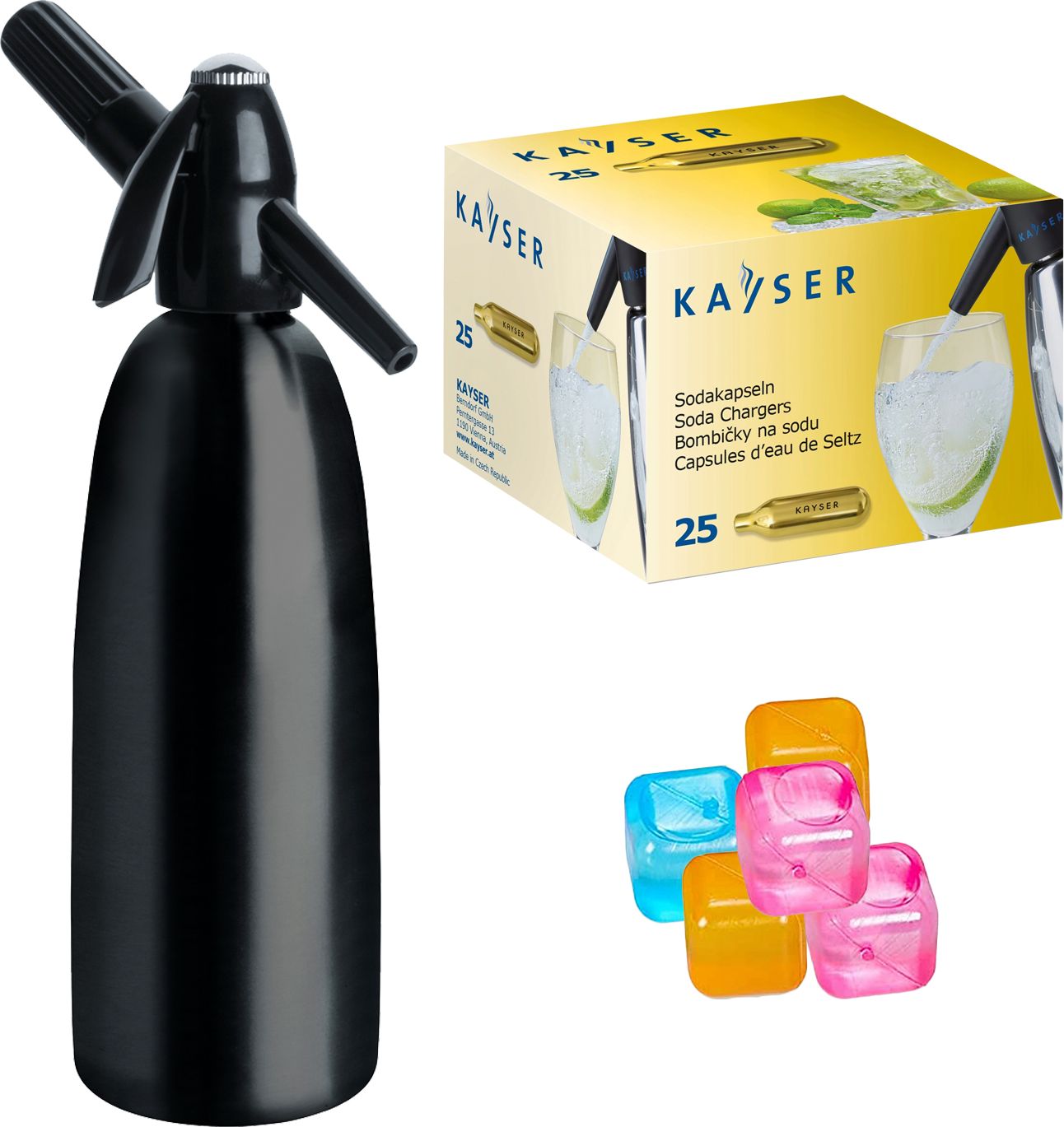 Saturator Art Quick Soda + 25 naboi CO2 Czarny