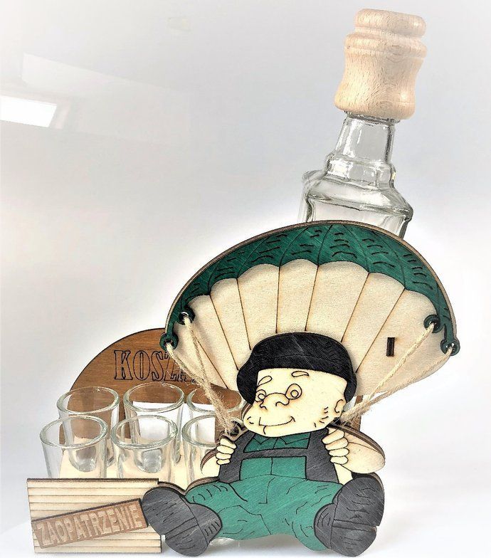 Anapol Karafka 0,5 l do wódki Żołnierz Koszary+kieliszki