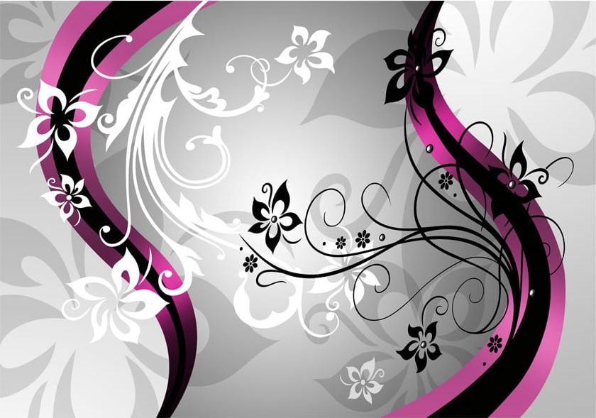 DecoNest Fototapeta - Kwietne esy-floresy (różowy) - 200X140