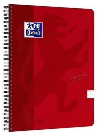 Notesbog A4+ Oxford Touch´ rød linjeret
