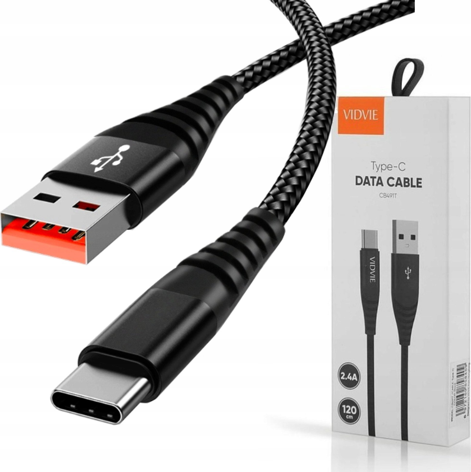 Kabel USB Vidvie USB-A - USB-C 2 m Czarny (KABEL DO ŁADOWANIA SZYBKIE ŁADOWANIE USB C)