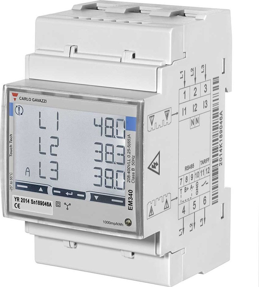 Carlo Gavazzi Carlo Gavazzi Smart Power Meter, 3 phase, iki 65A EM340 MID certificate