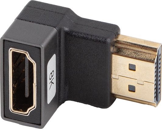 Adapter AV Lanberg Adapter Lanberg HDMI(F)->HDMI(F) 8K kątowy dół aluminimum srebrny